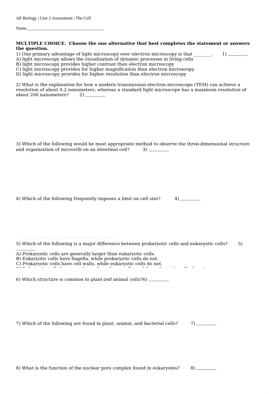 ap biology - unit 2 assessment - the cell.doc_da7jrl0cksv_page1