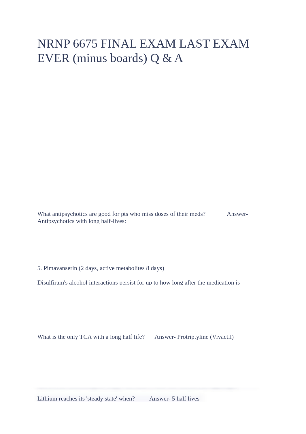 NRNP 6675 FINAL EXAM LAST EXAM EVER (minus boards) Q & A.docx_da85sieazj8_page1