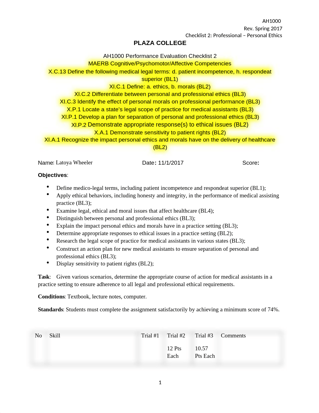 AH1000_Checklist_2_Ethics_New_Revised_Highlighted_S17 CHECKLIST 2.docx_da9hgnpnik6_page1