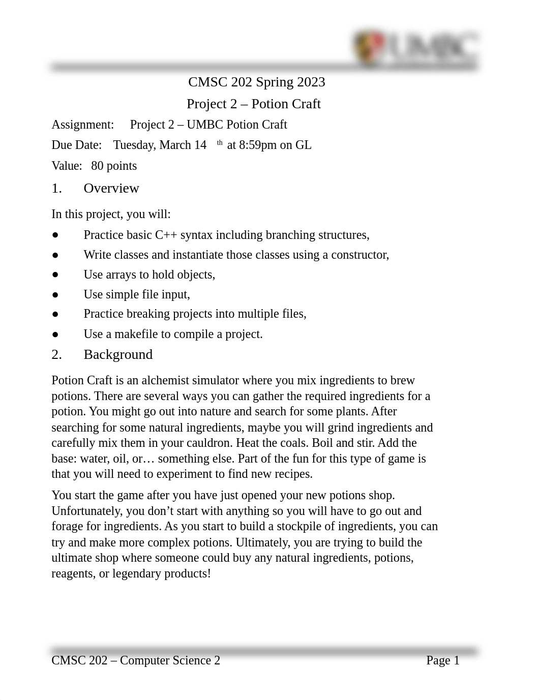 CMSC 202 - Project 2 - PotionCraft (1).docx_da9q96swjy2_page1