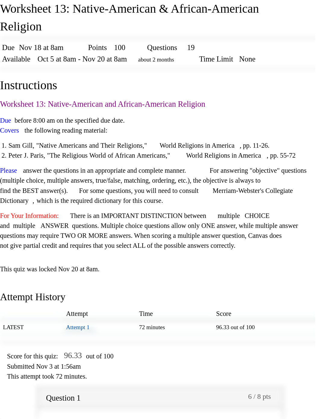 Worksheet 13: Native-American & African-American Religion: 2019FA-RELG-120-2595 - World Religions.pd_daa9bcumkt8_page1