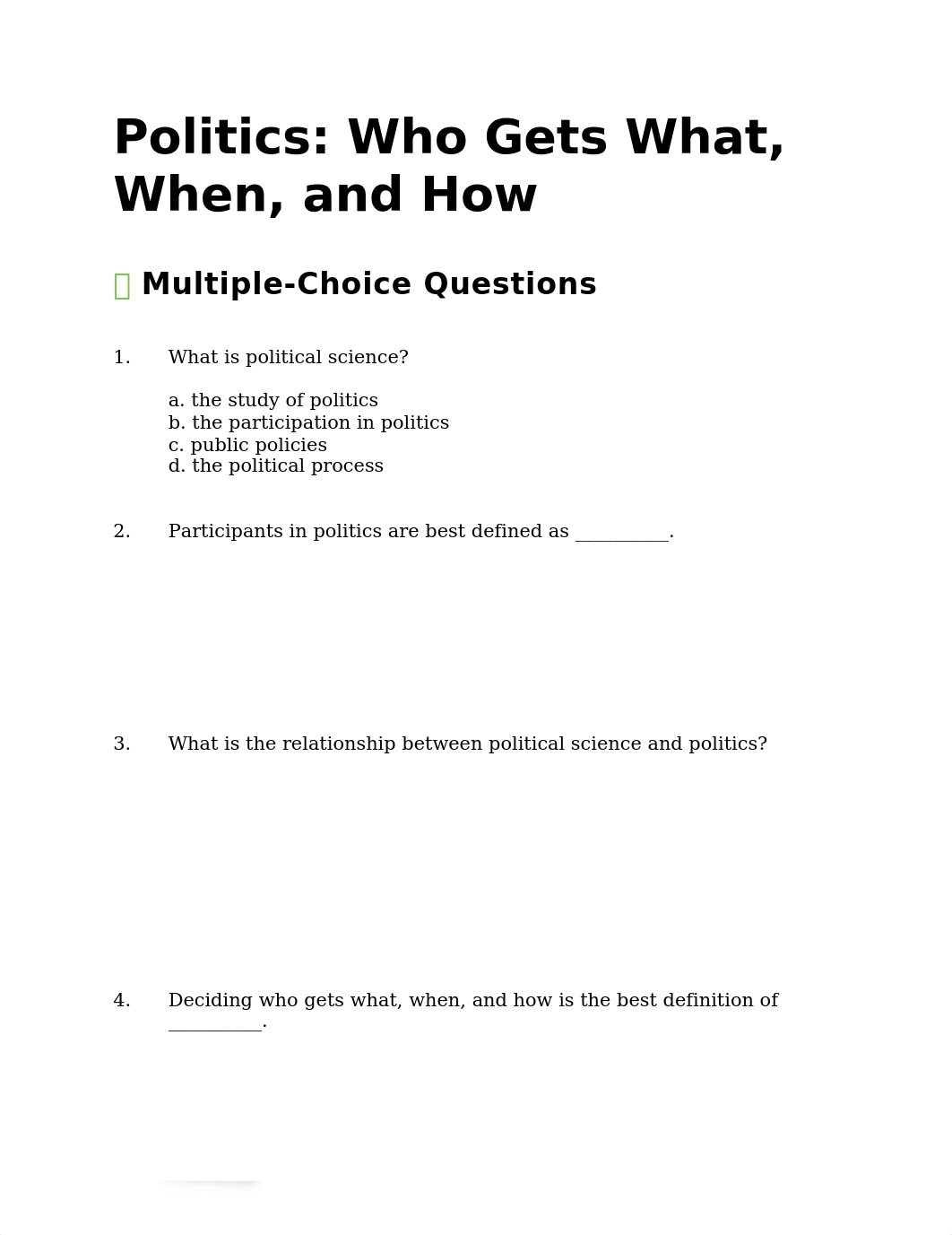 CAU American Government Dye Ch. 1 ques. 1-20  Ch. 1 without answers.docx_daae7tye0bj_page1