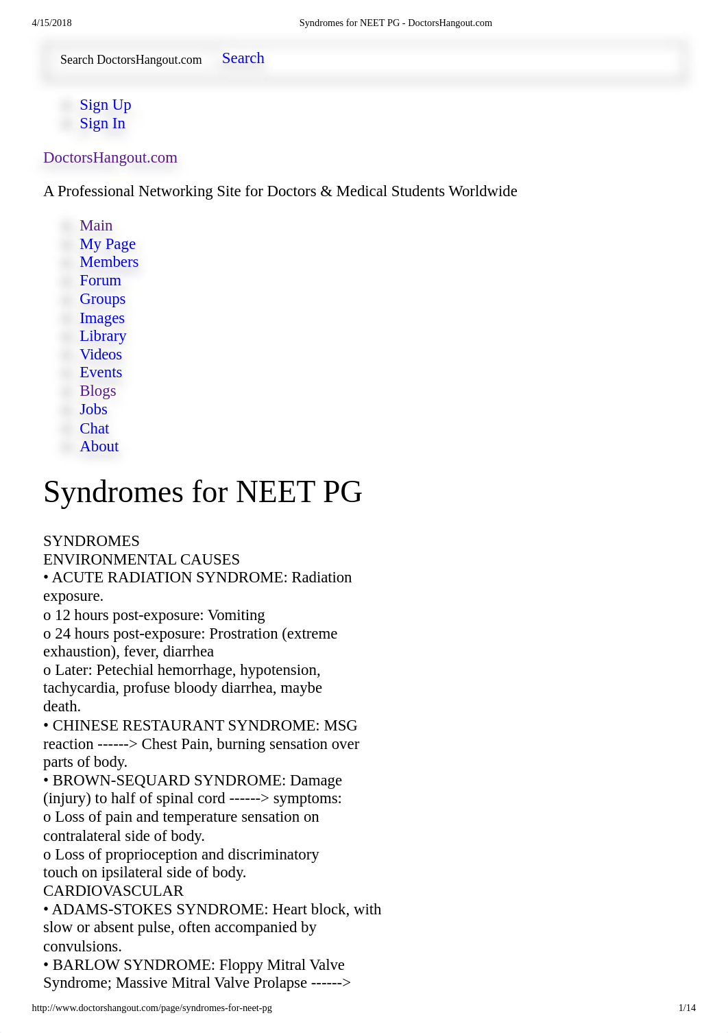 Syndromes for NEET PG - DoctorsHangout.com.pdf_daahjkphkud_page1