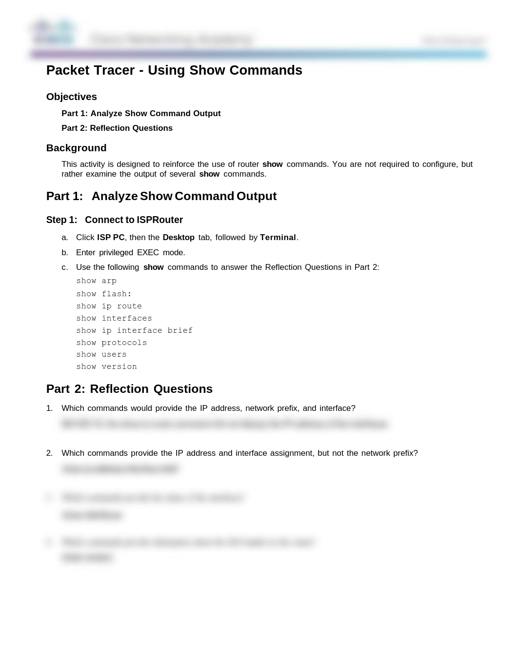 11.3.3.3 Packet Tracer - Using Show Commandscomplete_daazx7wp2vx_page1
