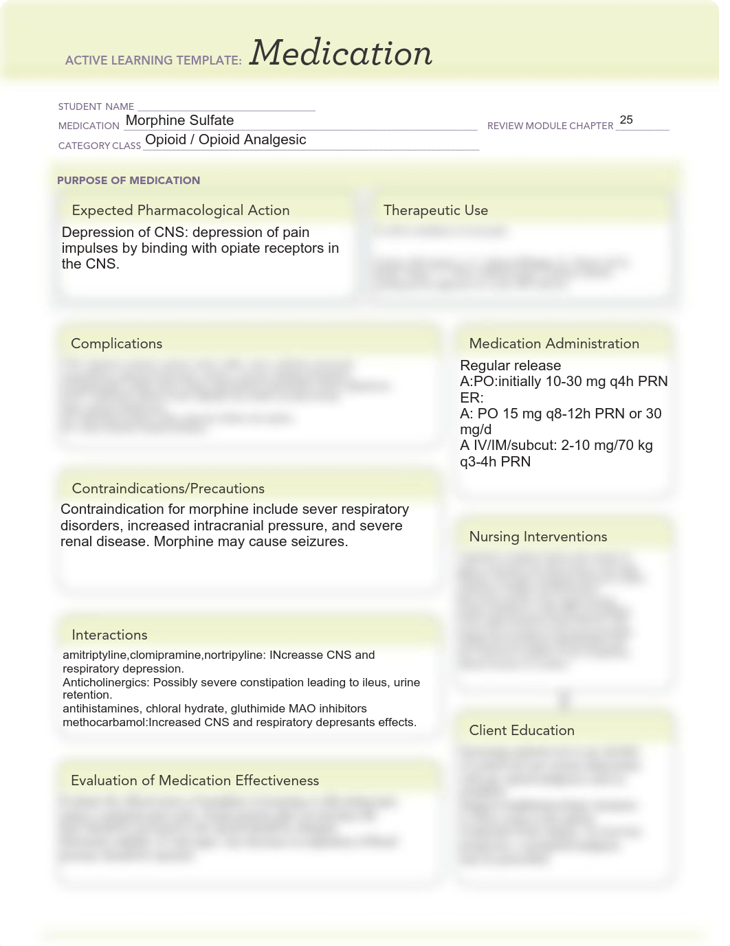 ATI medication Template - Morphine Sulfate.pdf_dab8t1hjilm_page1