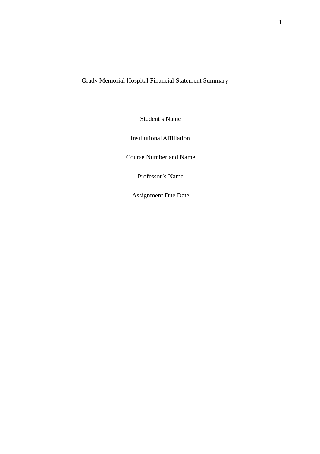 Grady Memorial Hospital Financial Statement Summary.docx_dacc969b7qx_page1