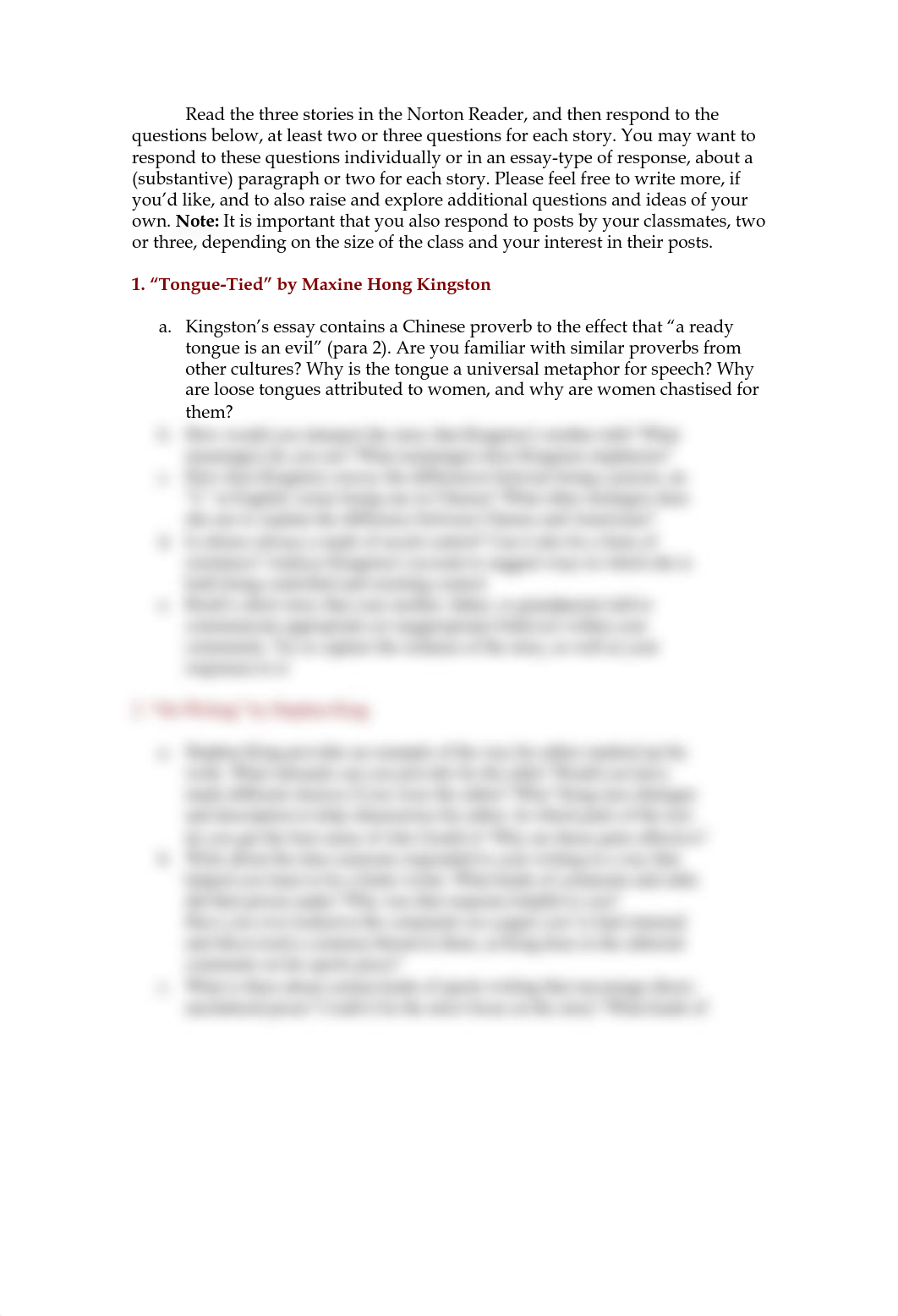 Discussion Questions- _On Writing_ _S. King_, _Tongue-Tied_ _M. Hong Kingston_, _One Writer's Beginn_dacv5d6dar8_page1