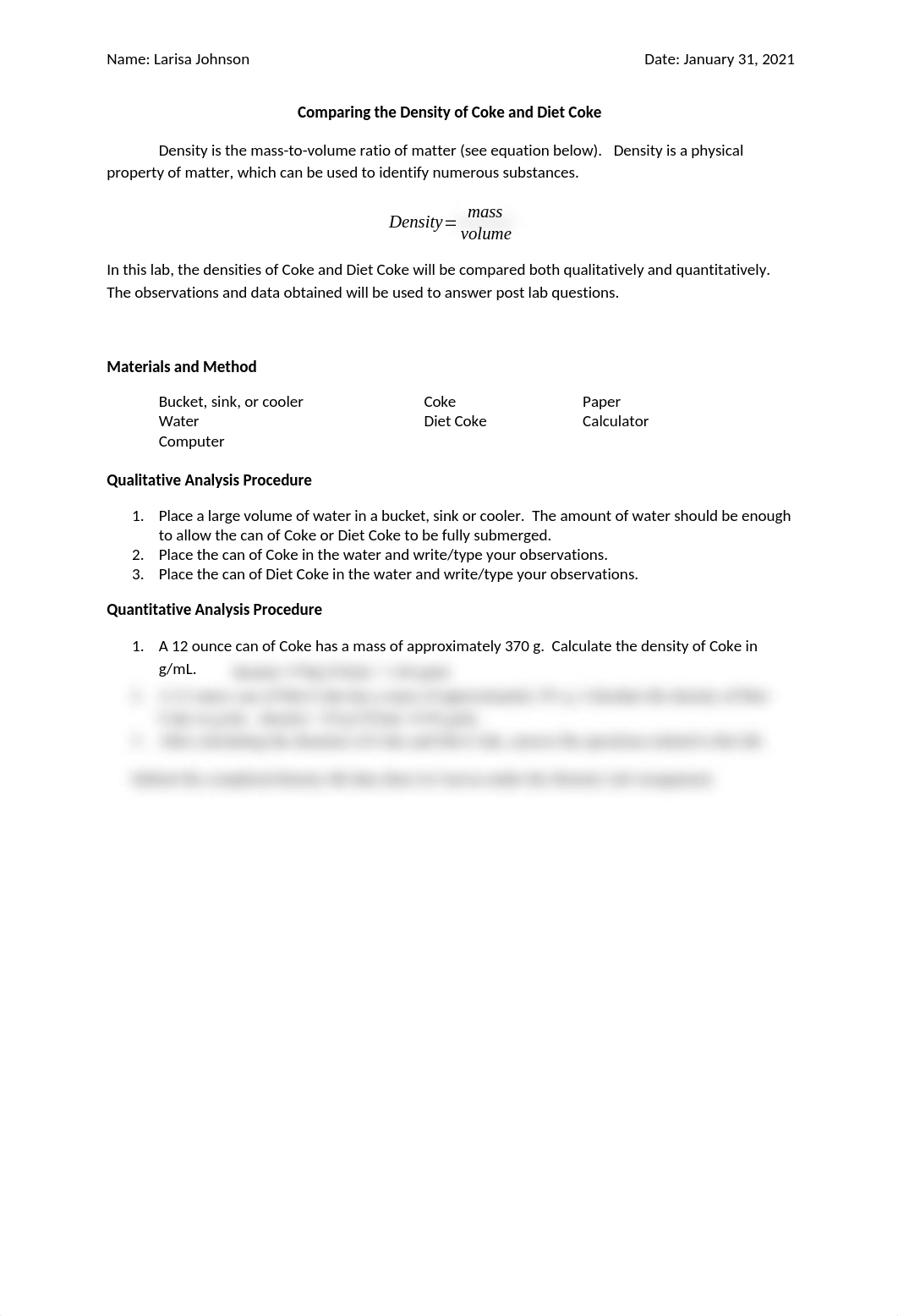 CHE 1314 001 Density of Coke and Diet Coke.docx_dad7uo5emhp_page1