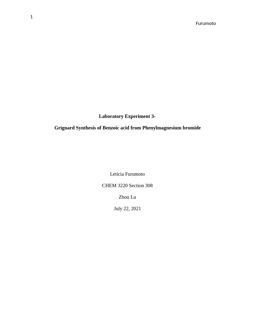 Laboratory Experiment 3 - Grignard Synthesis of Benzoic Acid from Phenylmagnesium Bromide.docx_dad9ful7nl1_page1