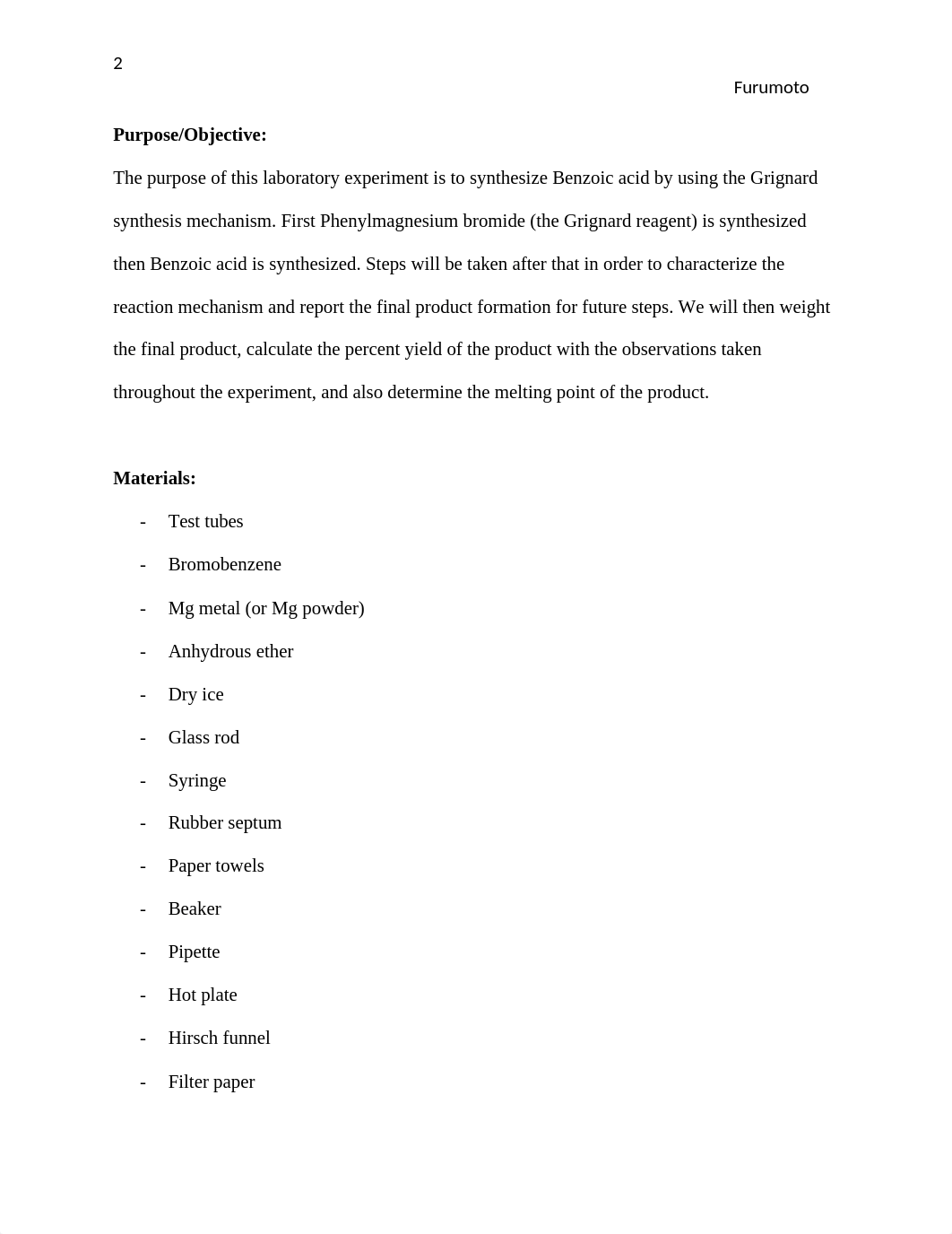 Laboratory Experiment 3 - Grignard Synthesis of Benzoic Acid from Phenylmagnesium Bromide.docx_dad9ful7nl1_page2