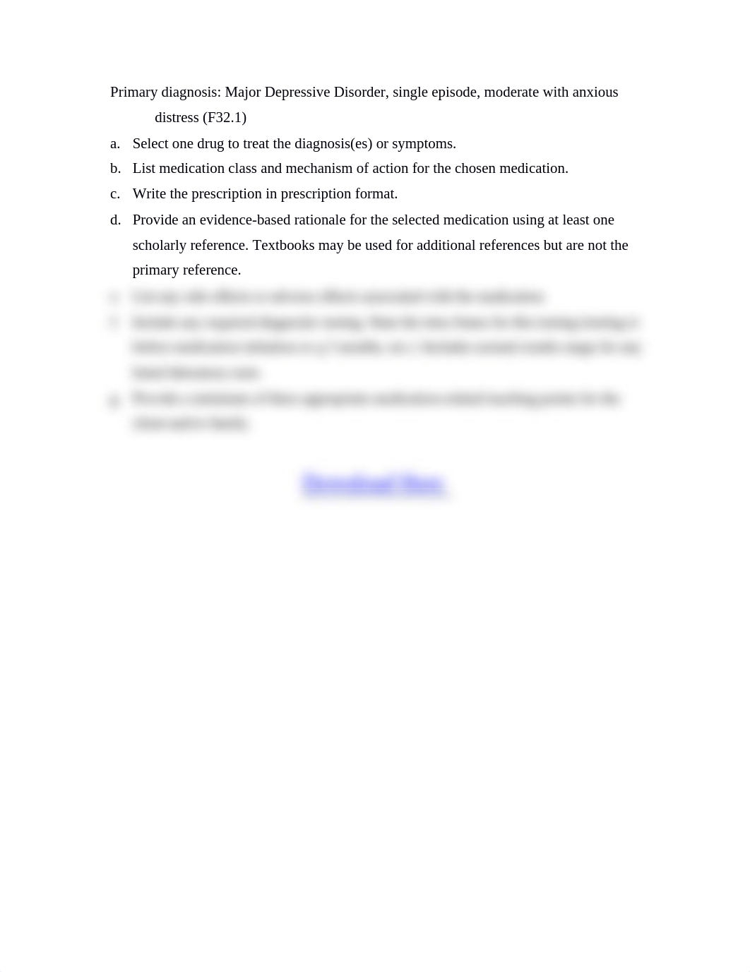 NR 546 Week 5 Case Study; Primary diagnosis; Major Depressive Disorder, single episode, moderate wit_dadk8t6d1v1_page1