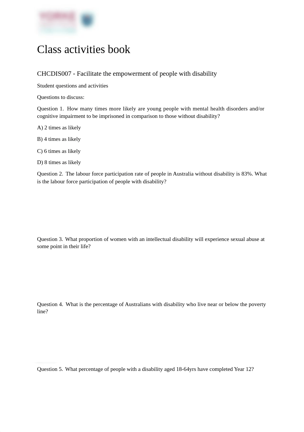 CHCDIS007 Class activities book - student Final.docx_dado0qb38k1_page1