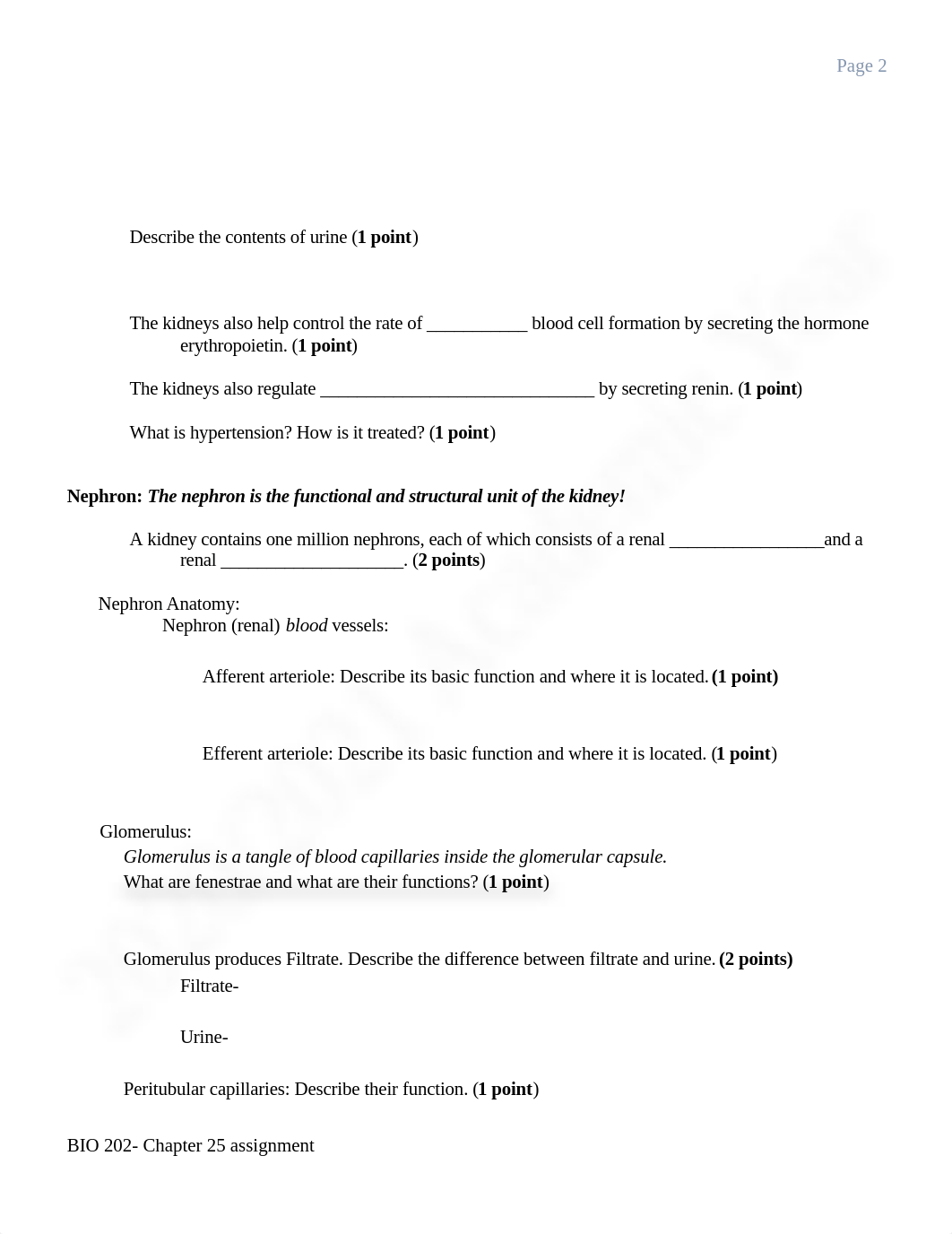 Chapter 25- The Urinary System Assignment20202021.doc_daelrb6vn7h_page2