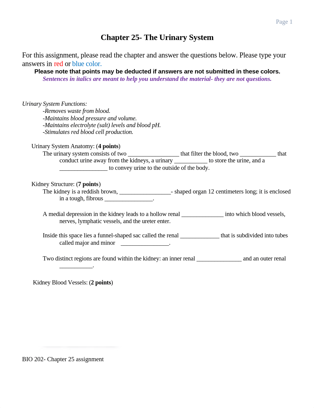 Chapter 25- The Urinary System Assignment20202021.doc_daelrb6vn7h_page1