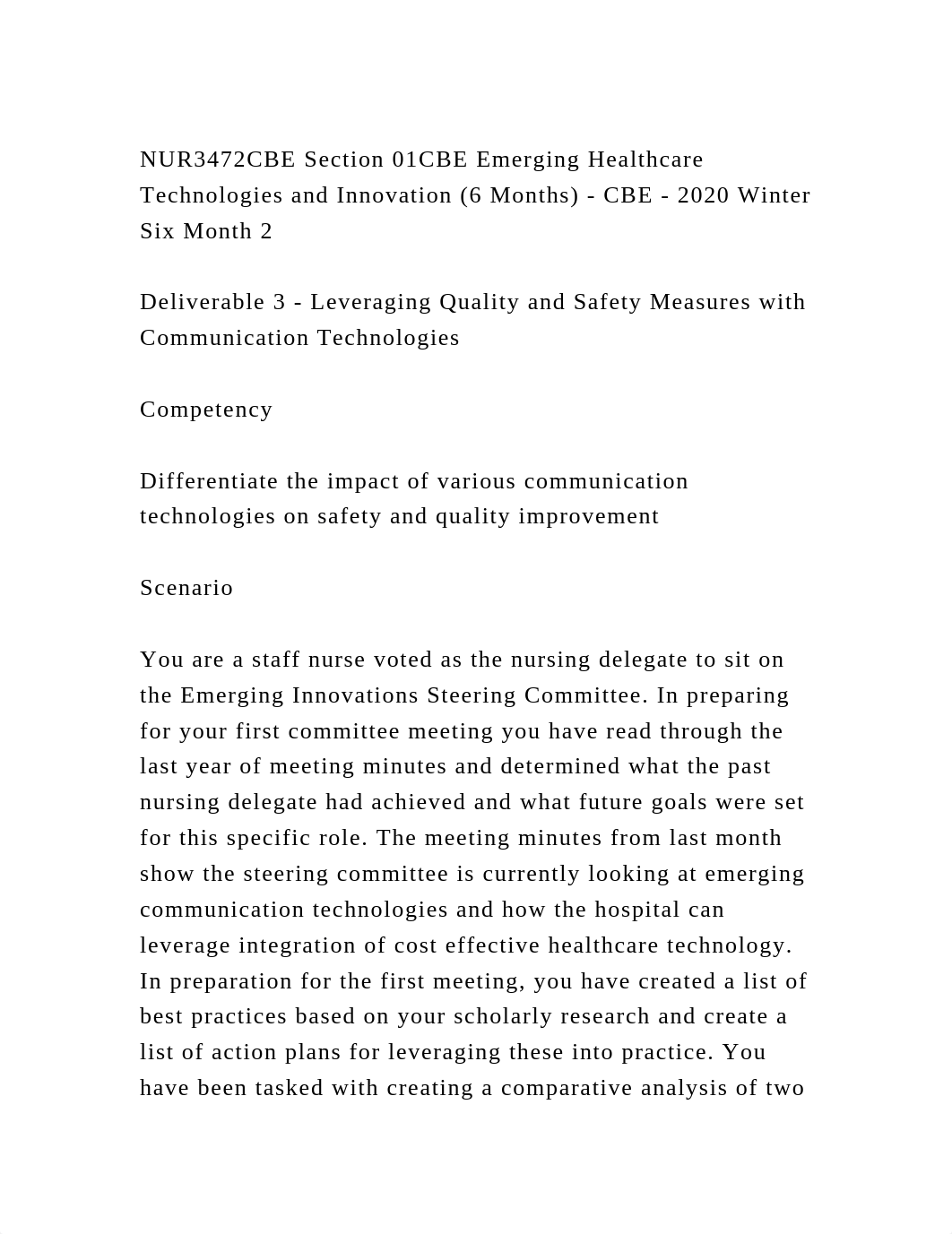 NUR3472CBE Section 01CBE Emerging Healthcare Technologies and Innova.docx_dafaujudzz1_page2