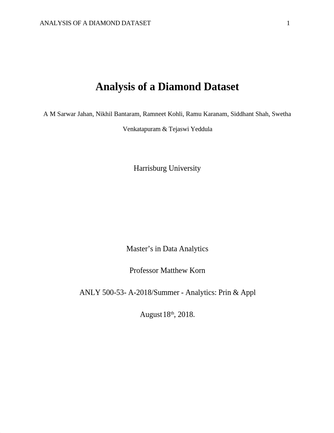 Diamonds DataSet - ANLY 500 Report.docx_dag3hnd36pl_page1