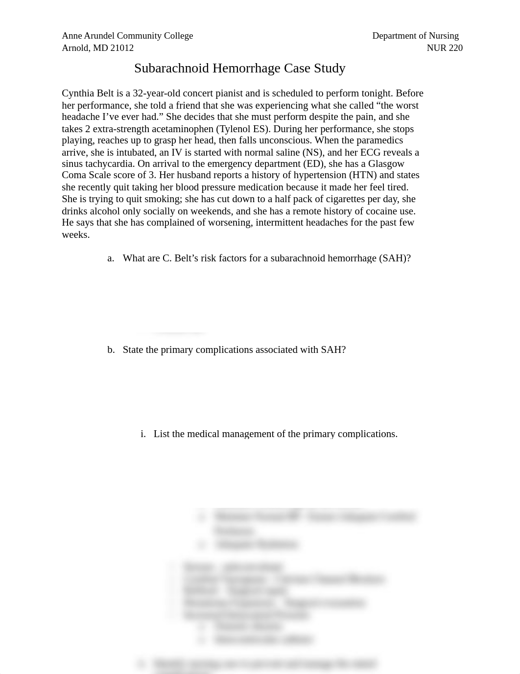 Answers Subarachnoid Hemorrhage Case Study.docx_dagfcz08xvl_page1