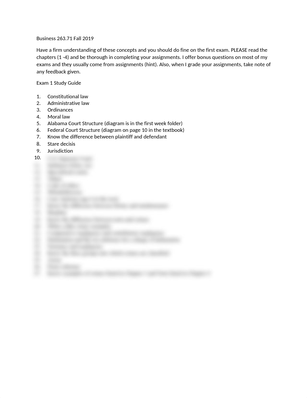 Exam 1 Study Guide BUS 263 Fall 2019(1).docx_dagm41r9stc_page1