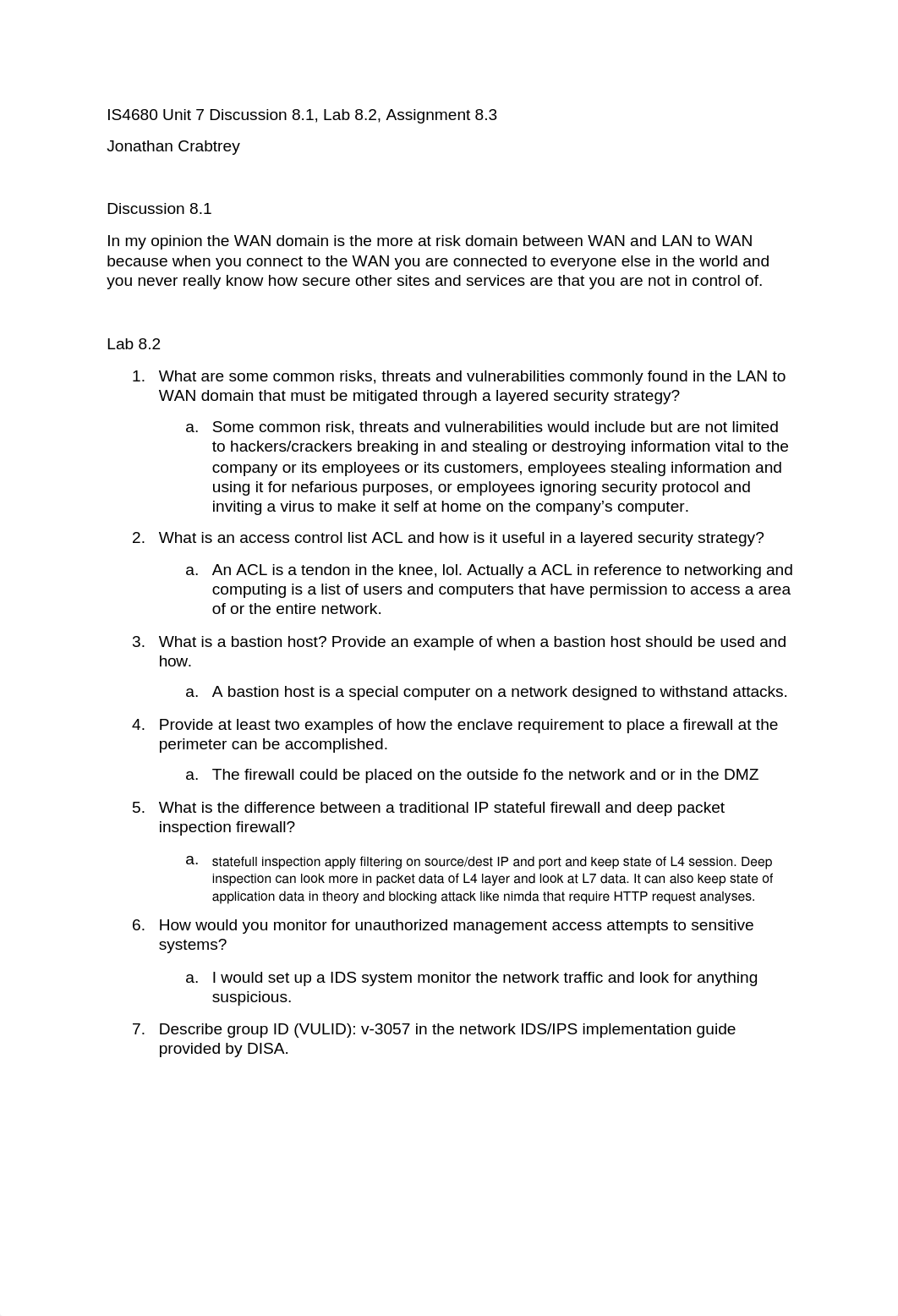 IS4680 Unit 8 Discussion 8.1, Lab 8.2, Assignment 8.3_dah6gg65zga_page1