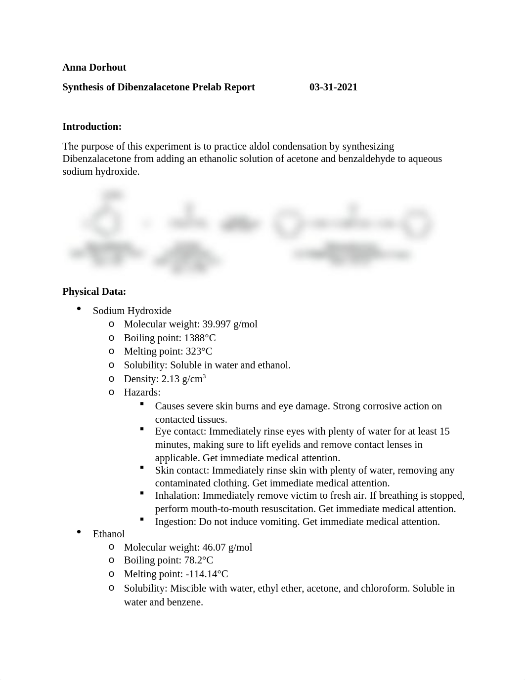 Synthesis of Dibenzalacetone Prelab Report 3-31-21.docx_dah8qdmyr1h_page1