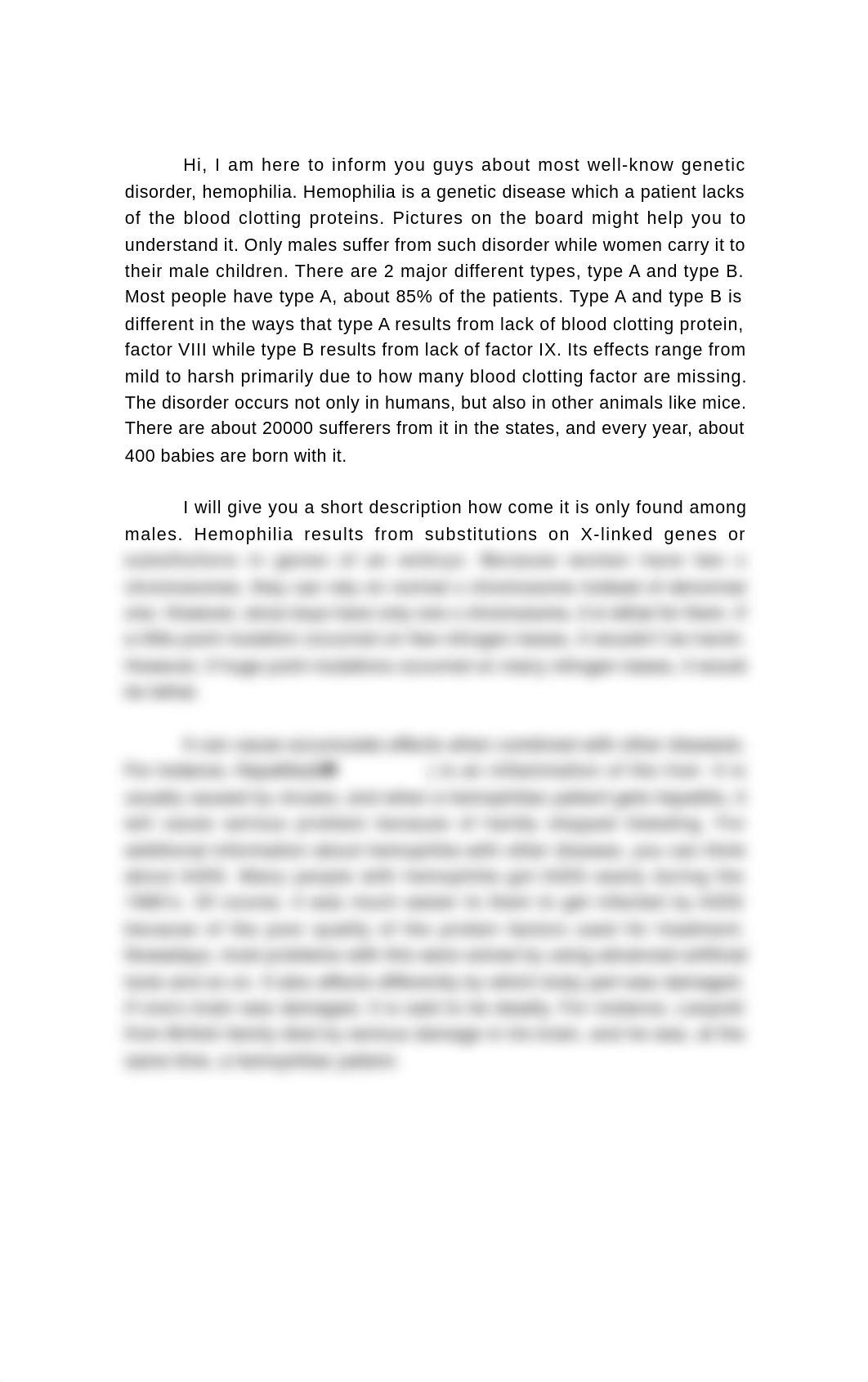 Hemophilia is a genetic disease which a patient lacks of the blood clotting proteins_dahi0f69xhp_page1