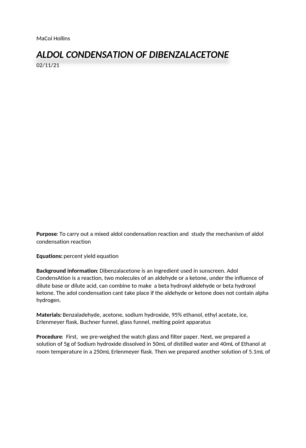 dibenzalacetone lab report.docx_dahtk1xptkg_page1