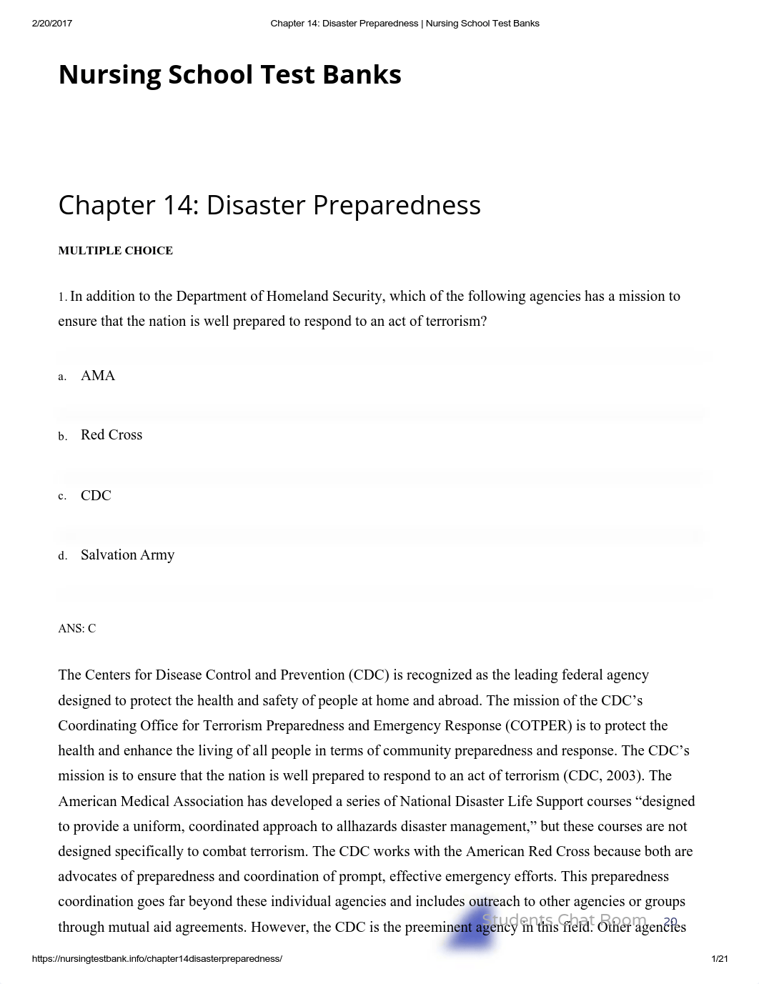 Chapter 14_ Disaster Preparedness _ Nursing School Test Banks_dahv019q55k_page1