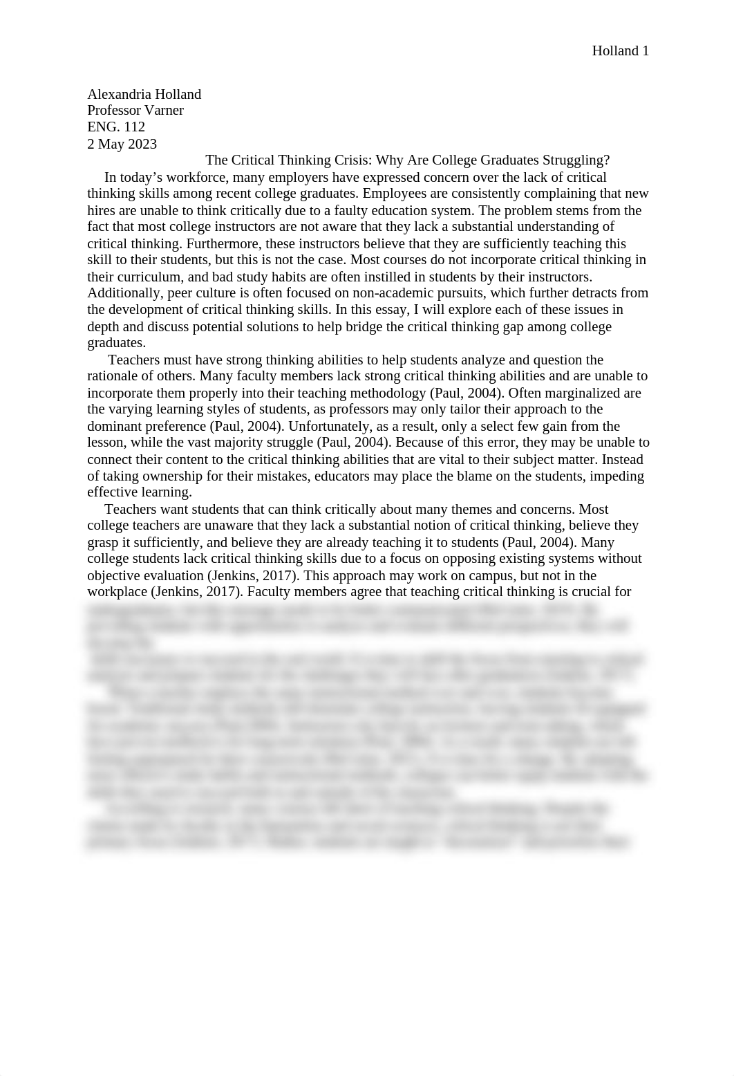 Research Paper - The Critical Thinking Crisis - Why Are College Graduates Struggling.docx_daijbehv6lw_page1