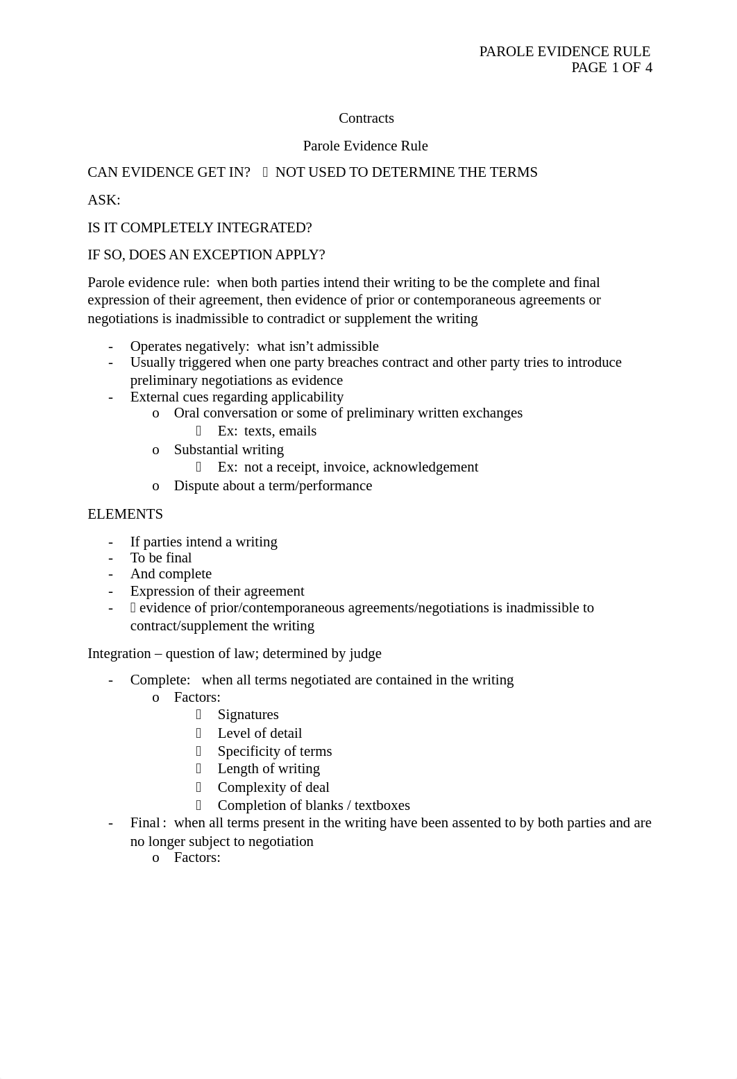 1L Contracts - Notes - Parole Evidence Rule.docx_dajadcv943l_page1