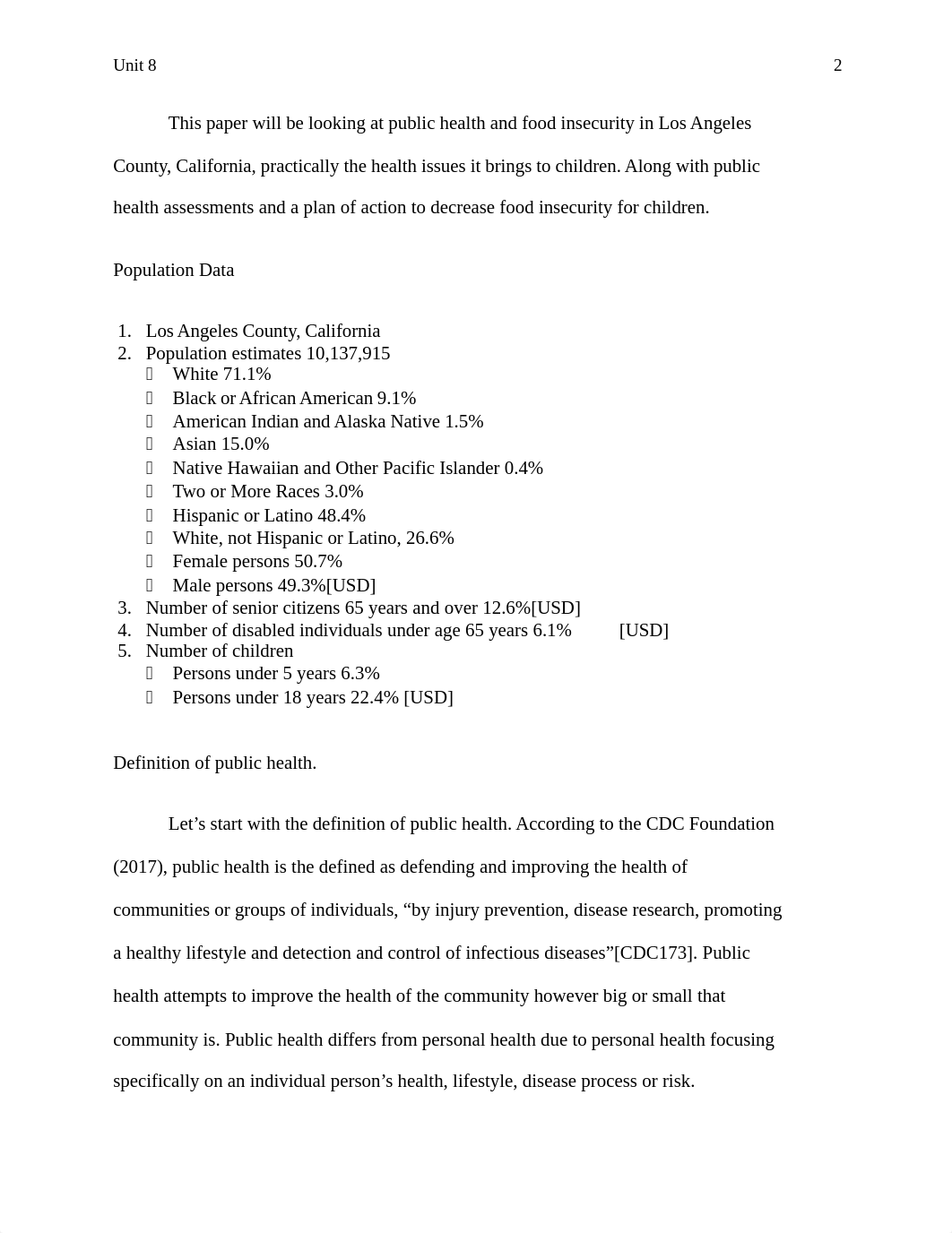 This paper will be looking at public health and food insecurity in Los Angeles County unit 9.docx_daklnli4siq_page2