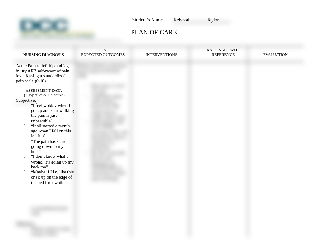 Clinical Day 5 Paperwork Care Plan Acute Pain (Priority Diagnosis).docx_dalasqxfm8e_page1