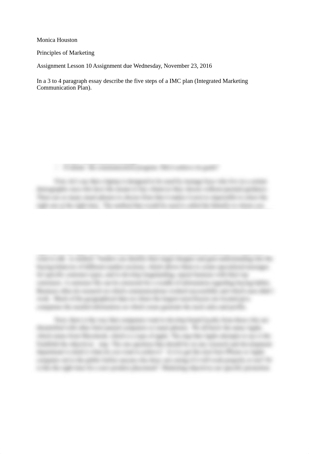 Lesson 10 describe the five steps of a IMC plan Integrated Marketing Communication Plan.docx_dalfugg4odp_page1