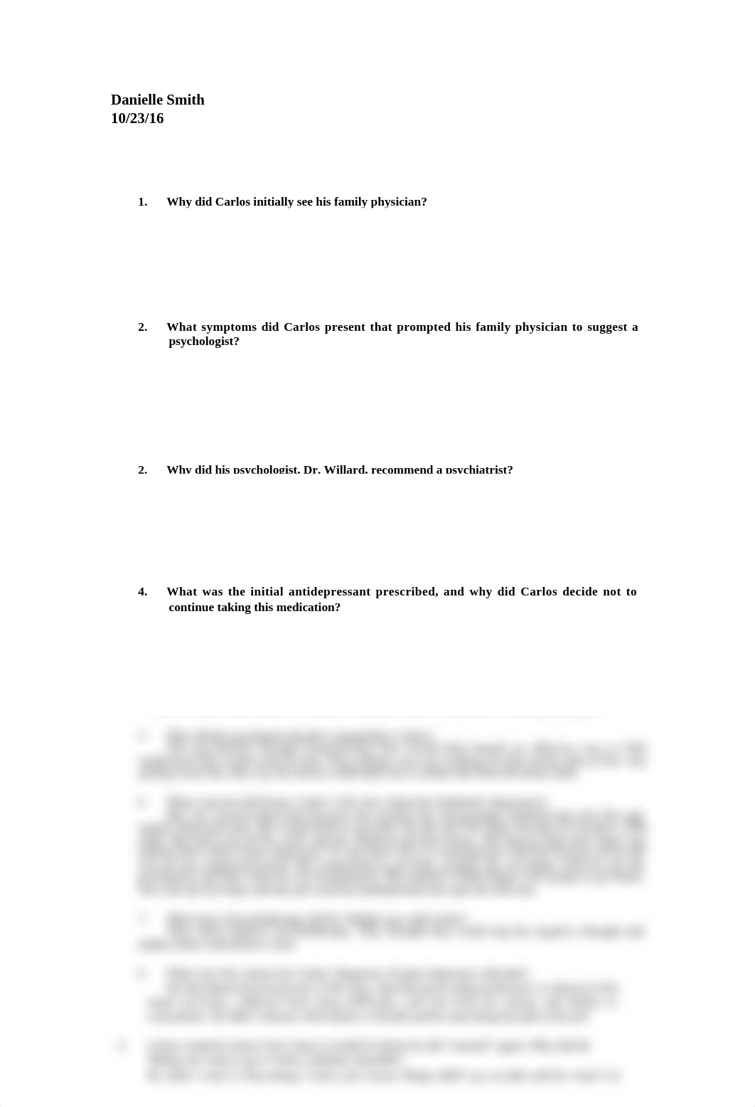 Danielle Smith CASE 5 Handout MAJOR DEPRESSIVE DISORDER.doc_dam139wz30o_page1