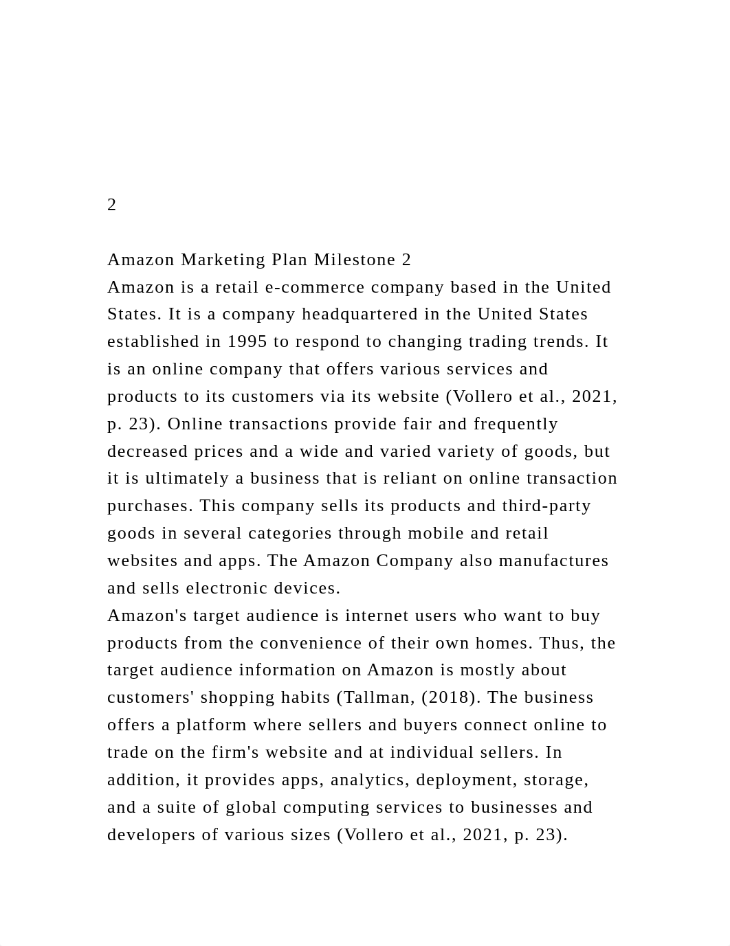 2Amazon Marketing Plan Milestone 2Amazon is a retail e-c.docx_dam7tn6abbl_page2