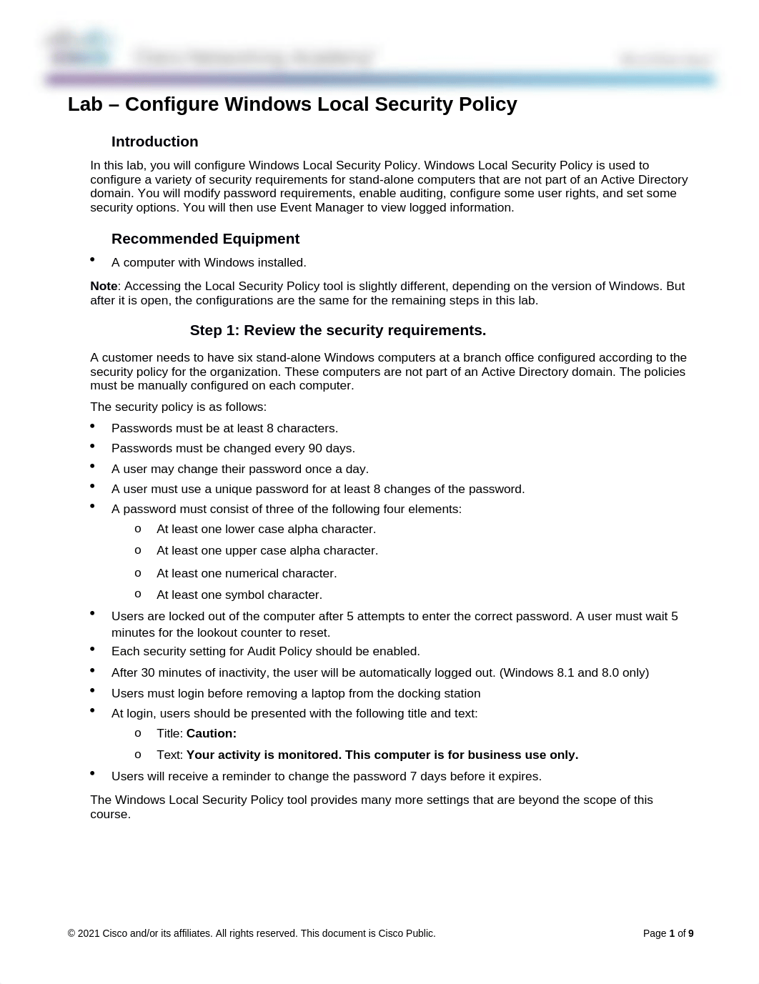 Completed 12.2.1.8 Lab - Configure Windows Local Security Policy.docx_damumj13v6x_page1