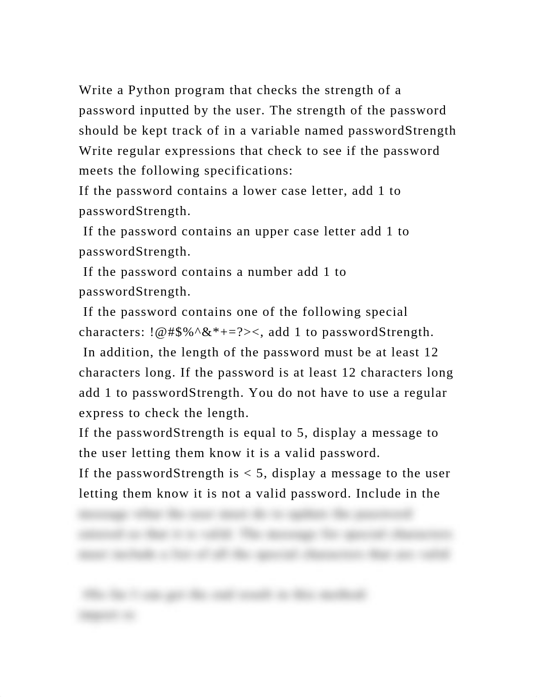 Write a Python program that checks the strength of a password inputt.docx_daobof0abj1_page2