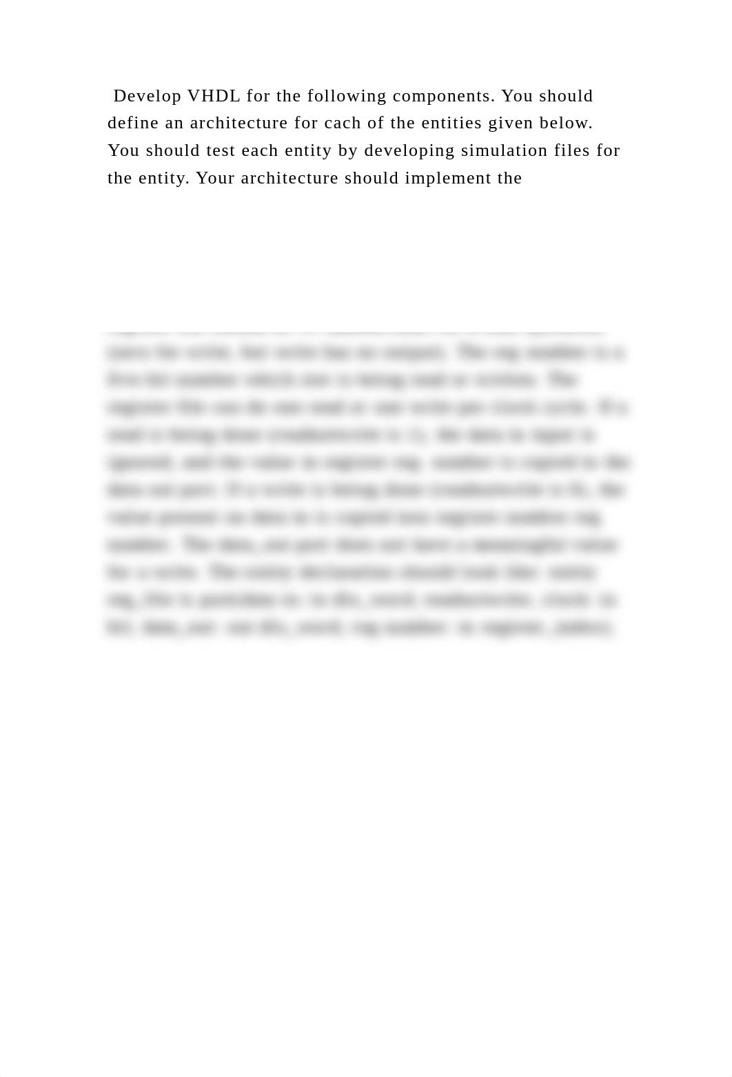 Develop VHDL for the following components. You should define an archi.docx_daod8aig52e_page2