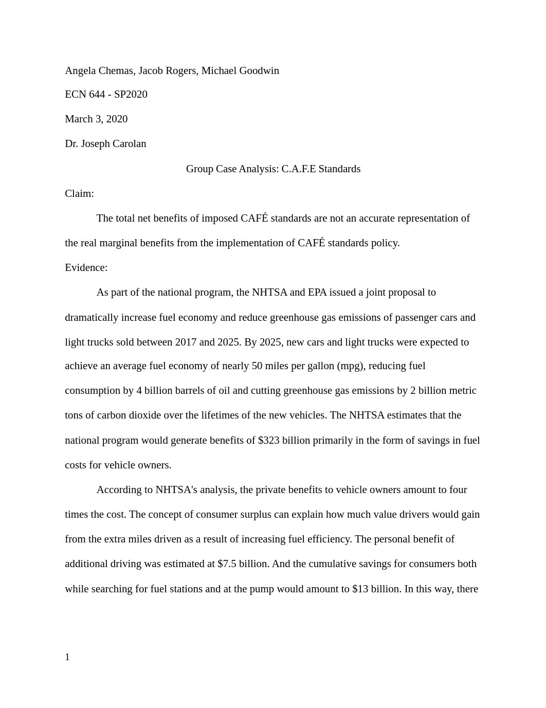 Group Case Analysis-CAFE Standards- Chemas, Rogers, Goodwin.docx_daoopt9gg0v_page1