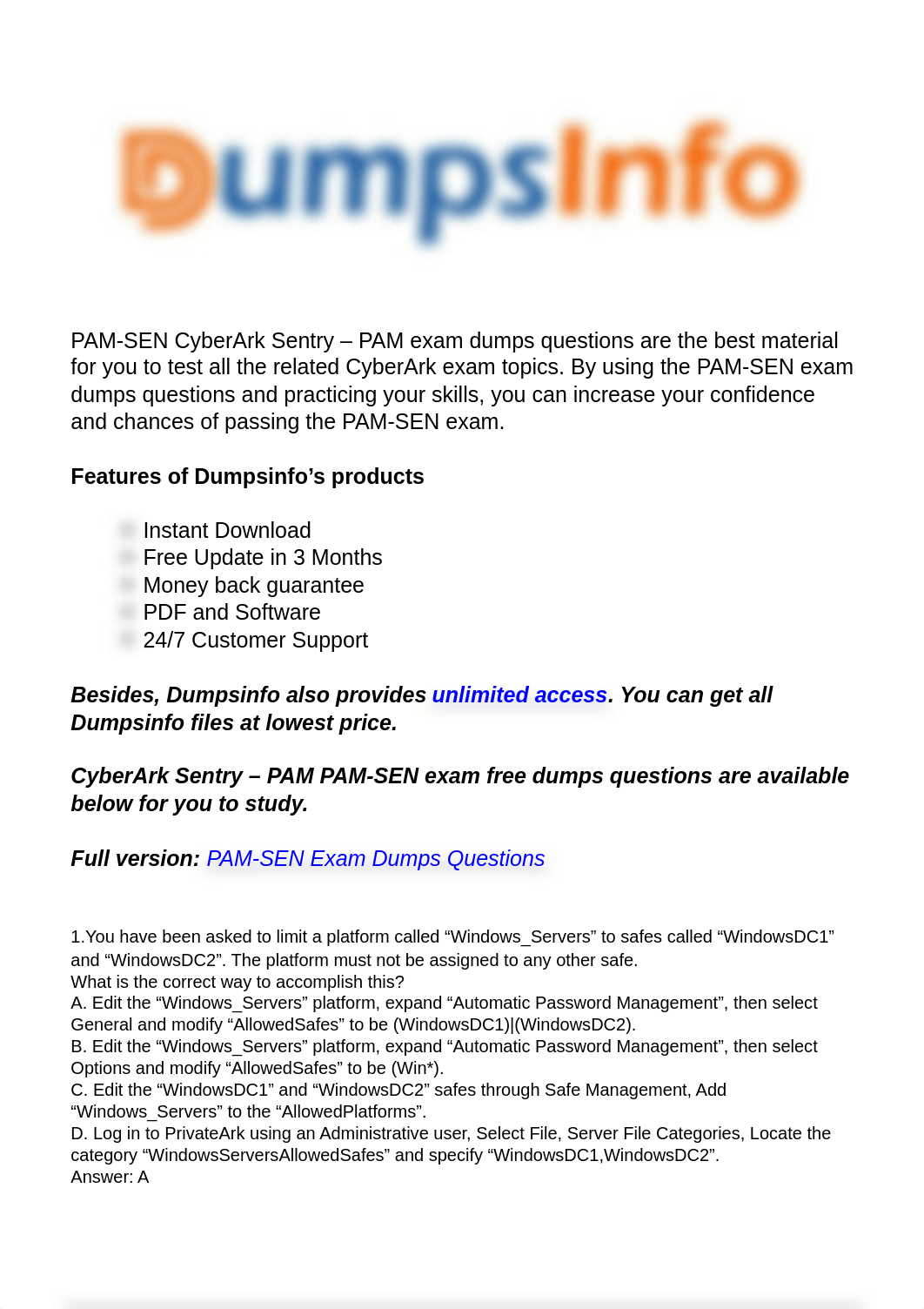 CyberArk Sentry - PAM PAM-SEN Exam Dumps.pdf_daowyqxvs1q_page1