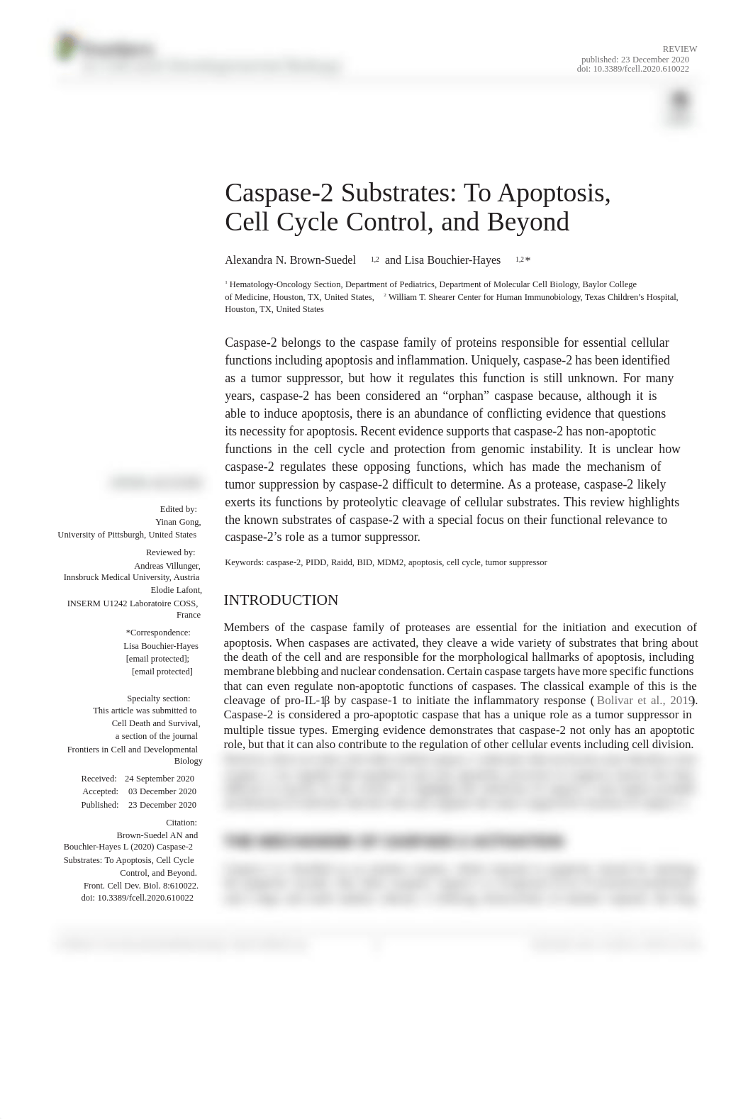 Brown-Suedel and Bouchier-Hayes - 2020 - Caspase-2 Substrates To Apoptosis, Cell Cycle Con.pdf_daoycw8x2bs_page1