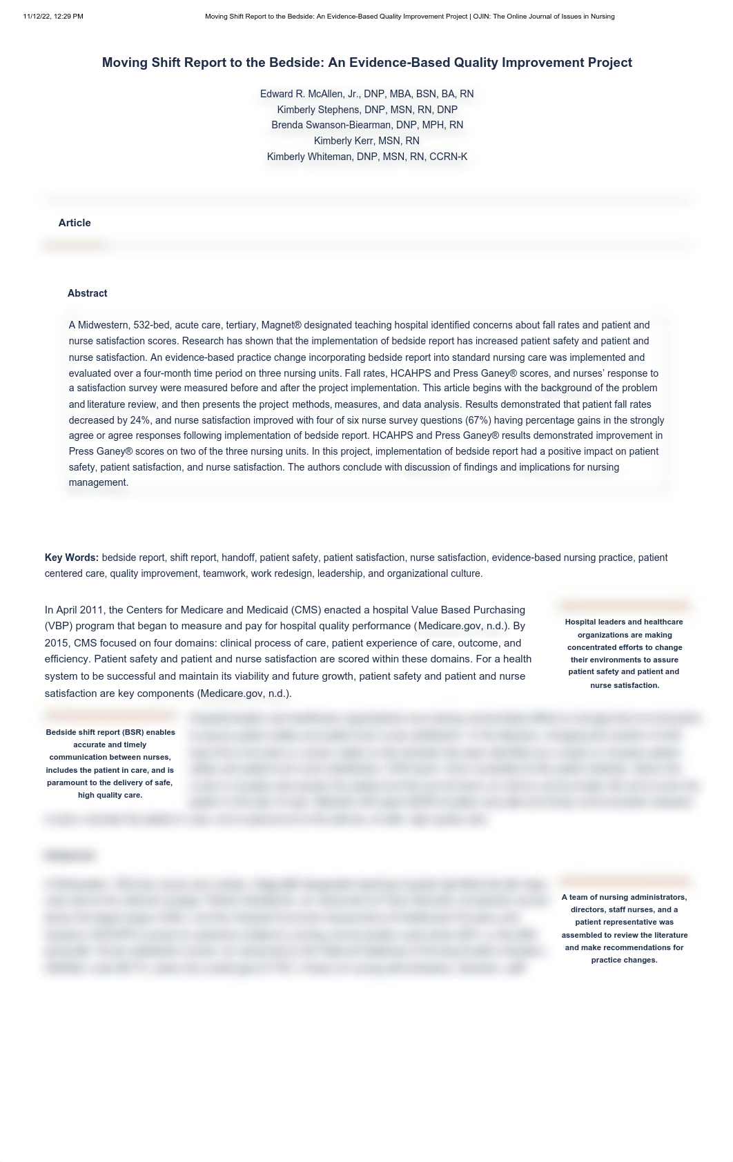 Moving Shift Report to the Bedside_ An Evidence-Based Quality Improvement Project _ OJIN_ The Online_dap4e12yqjx_page1