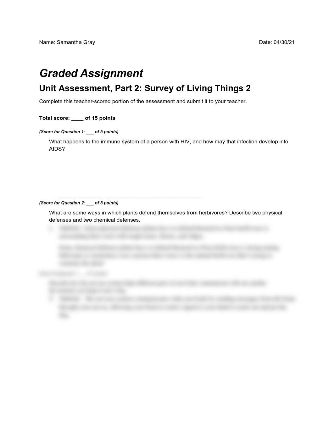 Unit Assessment, Part 2_ Survey of Living Things 2.pdf_dapuvez5i49_page1