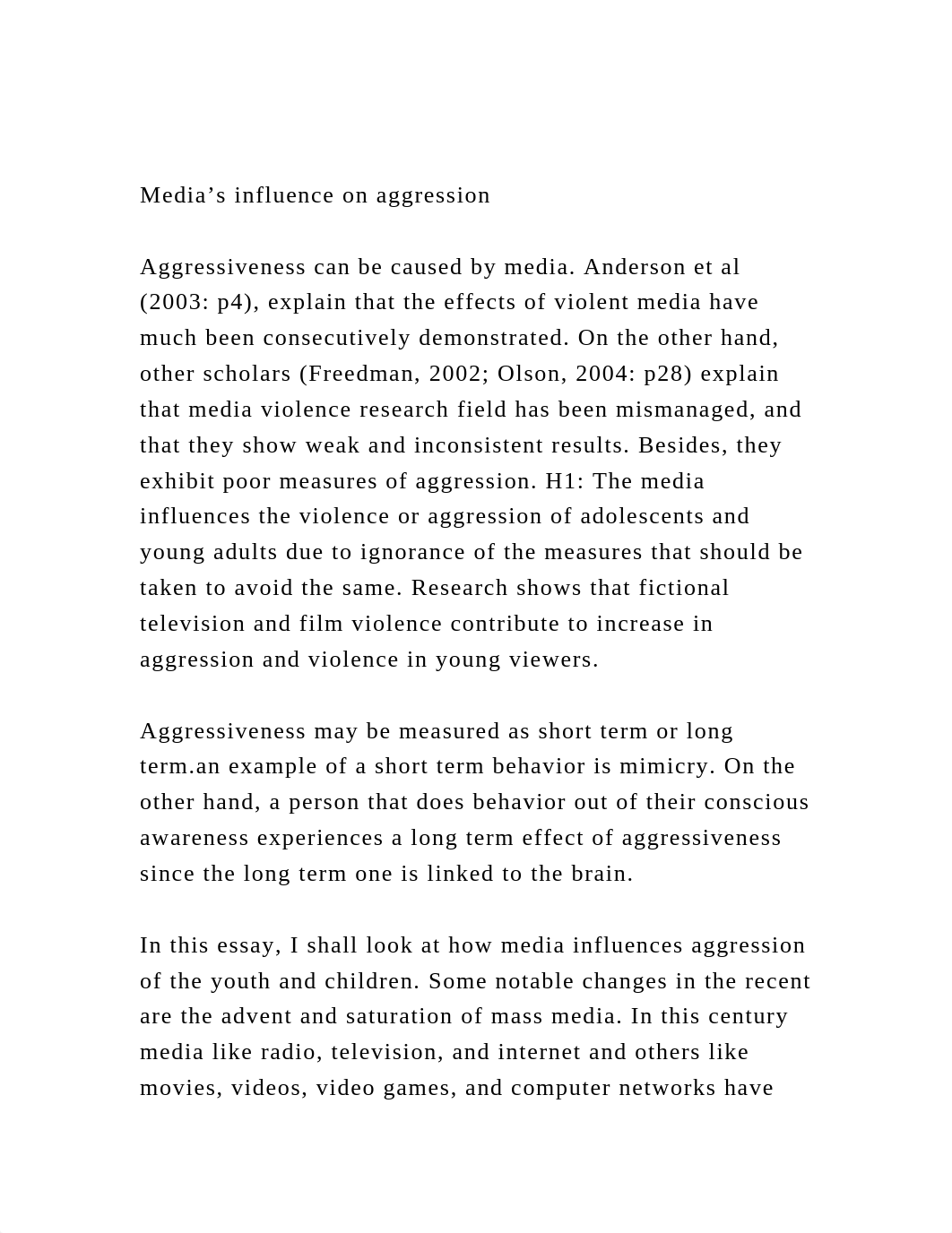 MEDIA'S INFLUENCE ON AGGRESSION1MEDIA'S INFLUENCE ON AGGRE.docx_daq3ir1lms5_page3