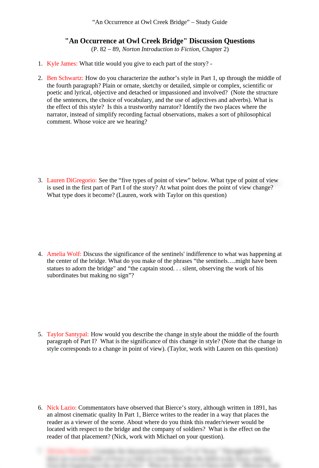 An Occurence at Owl Creek Bridge - Study Questions_daq3m6x3vif_page1