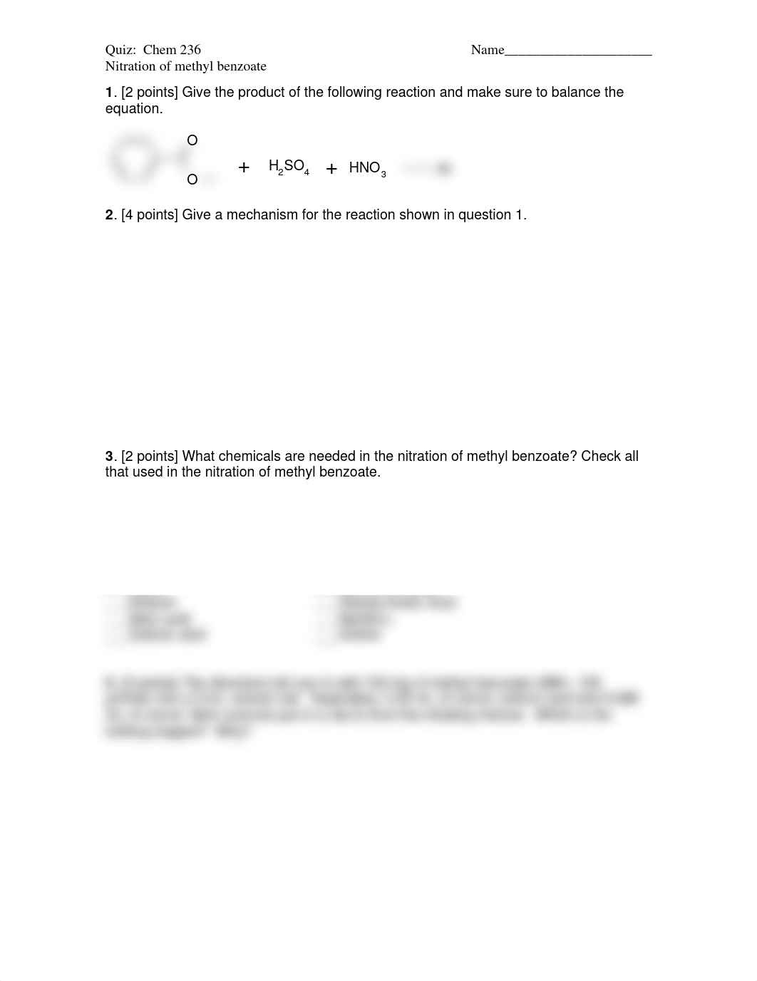 Quiz Nitration of methyl benzoate Chem 236_daqj3eat75e_page1