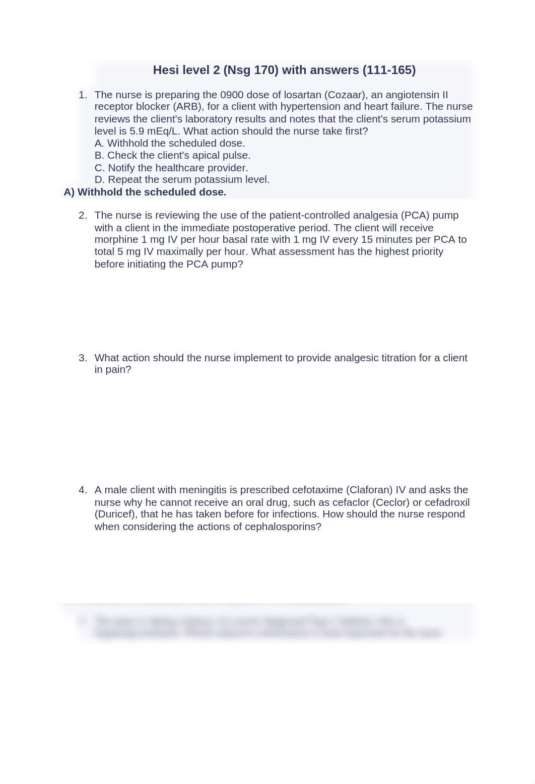 Hesi level 2 (Nsg 170) with answers (111-165).docx_dar3wjir2la_page1