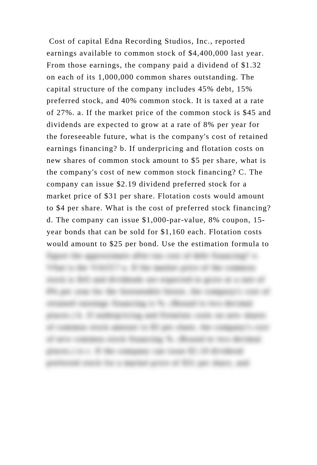 Cost of capital Edna Recording Studios, Inc., reported earnings avail.docx_dar5kyafijc_page2