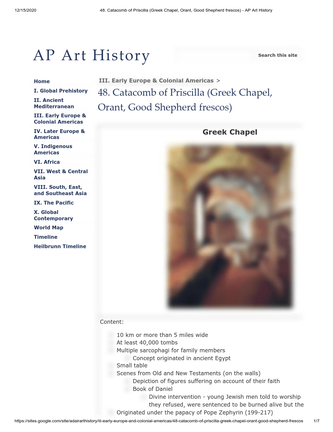 48. Catacomb of Priscilla (Greek Chapel, Orant, Good Shepherd frescos) - AP Art History.pdf_darekkvmvcx_page1