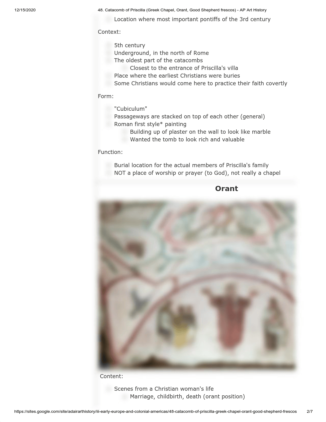 48. Catacomb of Priscilla (Greek Chapel, Orant, Good Shepherd frescos) - AP Art History.pdf_darekkvmvcx_page2