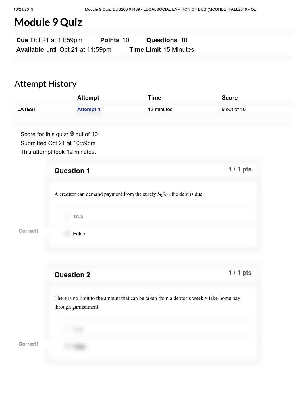 Module 9 Quiz_ BUS263 01469 - LEGALSOCIAL ENVIRON OF BUS (MCGHEE) FALL2019 - OL.pdf_darp5bczbpm_page1